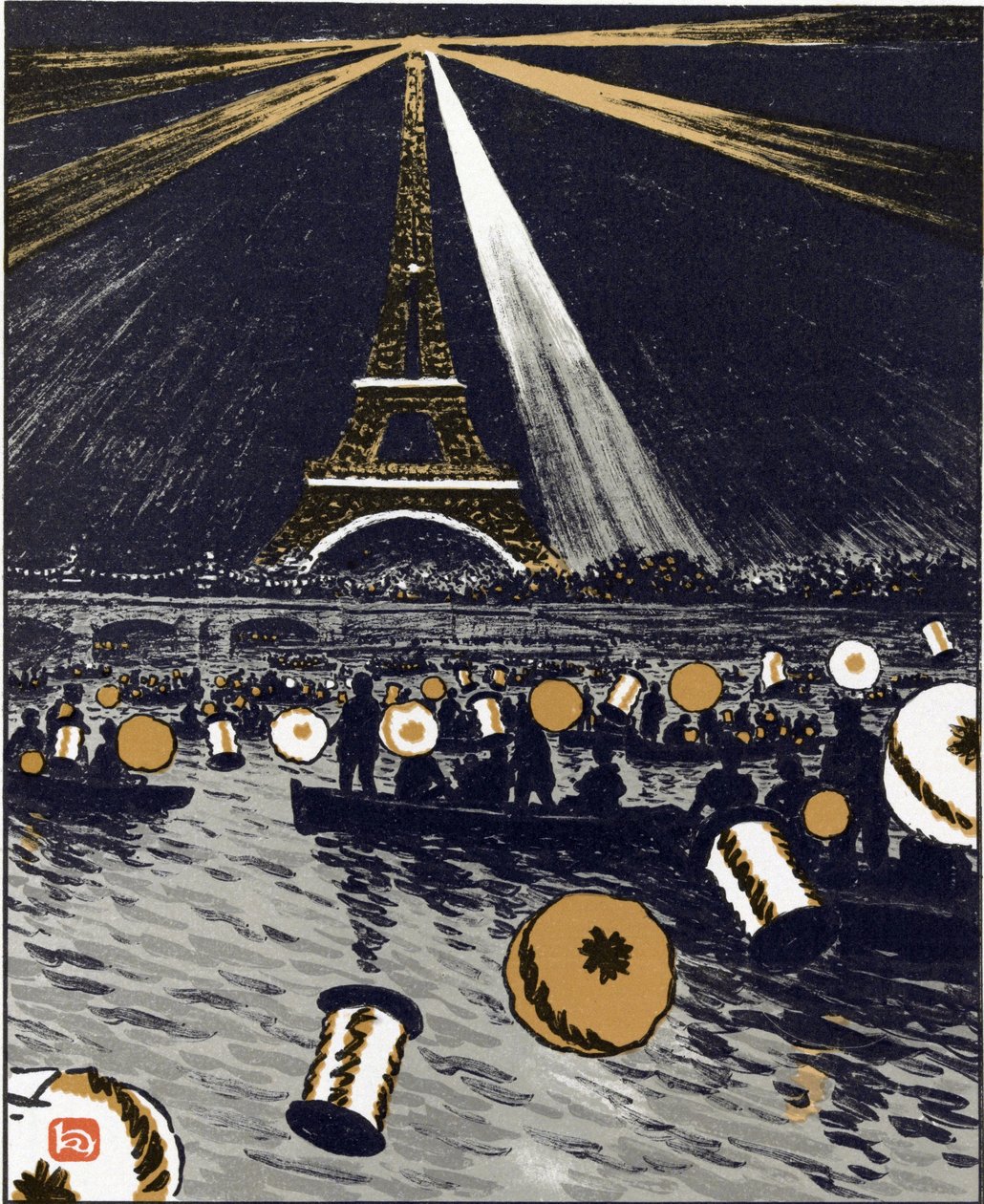 Festeggiamenti sulla Senna, 14 luglio (Da Trenta-Six Vedute della Torre Eiffel) da Henri Rivière