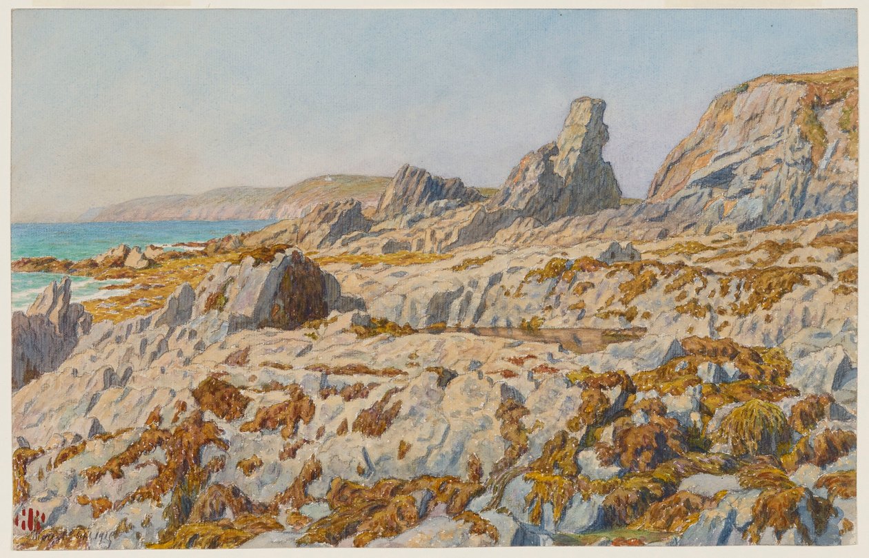 Sciopero a Pors Léonnec con la bassa marea. Morgat da Henri Rivière