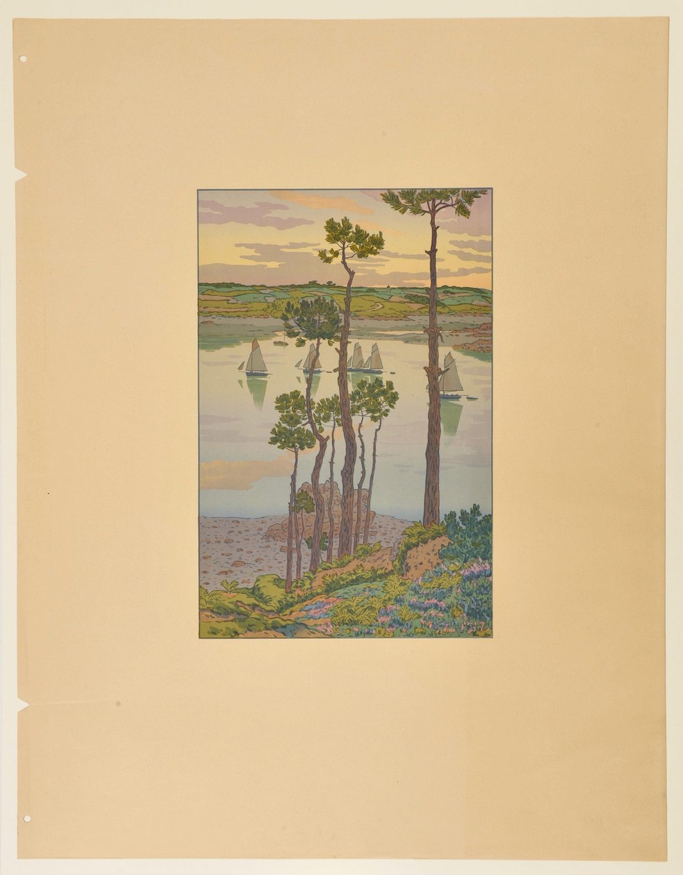 Die Ufer des Trieux in der Dämmerung da Henri Rivière