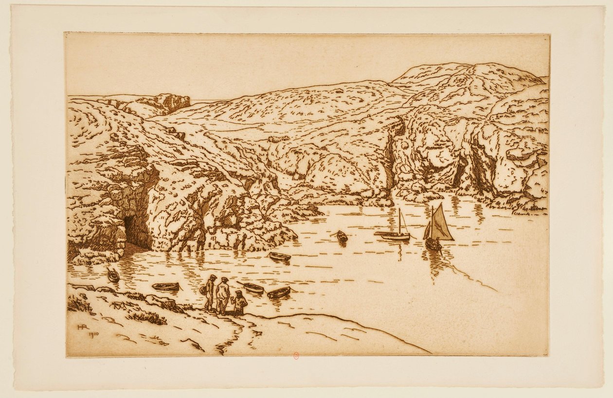 Veliero in una cala da Henri Rivière