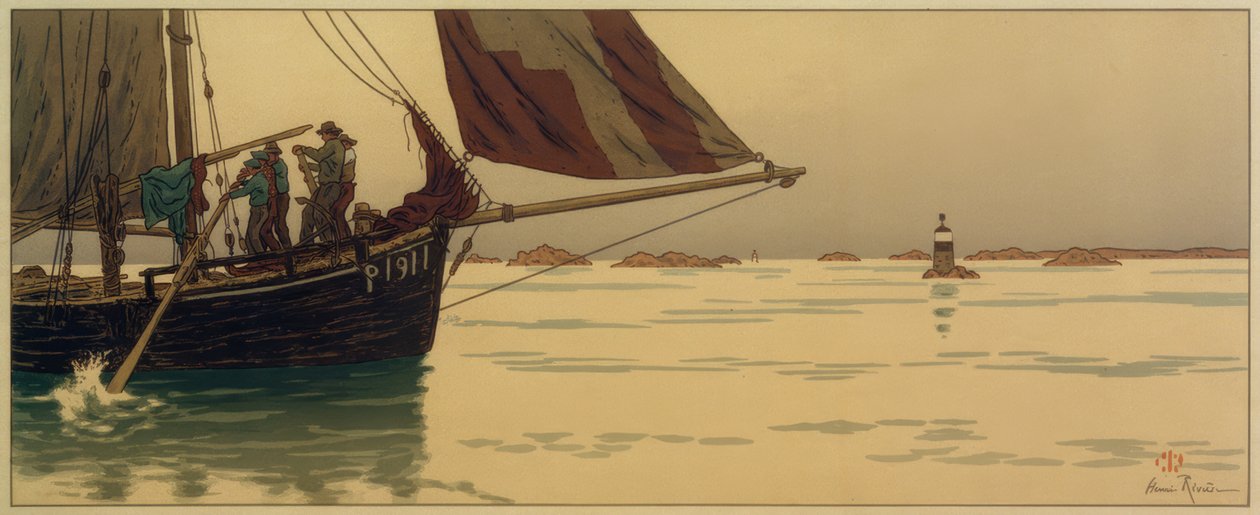 In mare calmo da Henri Rivière