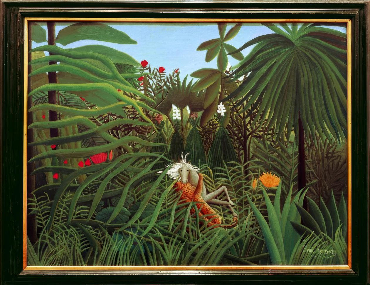 Cavallo attaccato da un giaguaro da Henri Rousseau