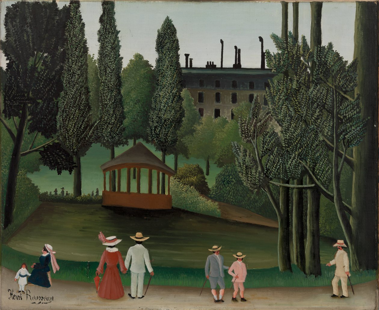 Veduta del Parco Montsouris, il chiosco da Henri Rousseau
