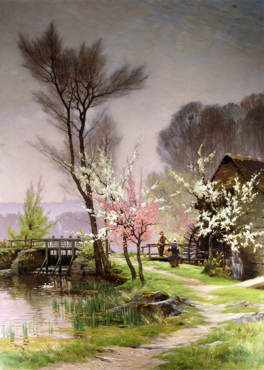 Al mulino ad acqua, primavera da Henri Saintain