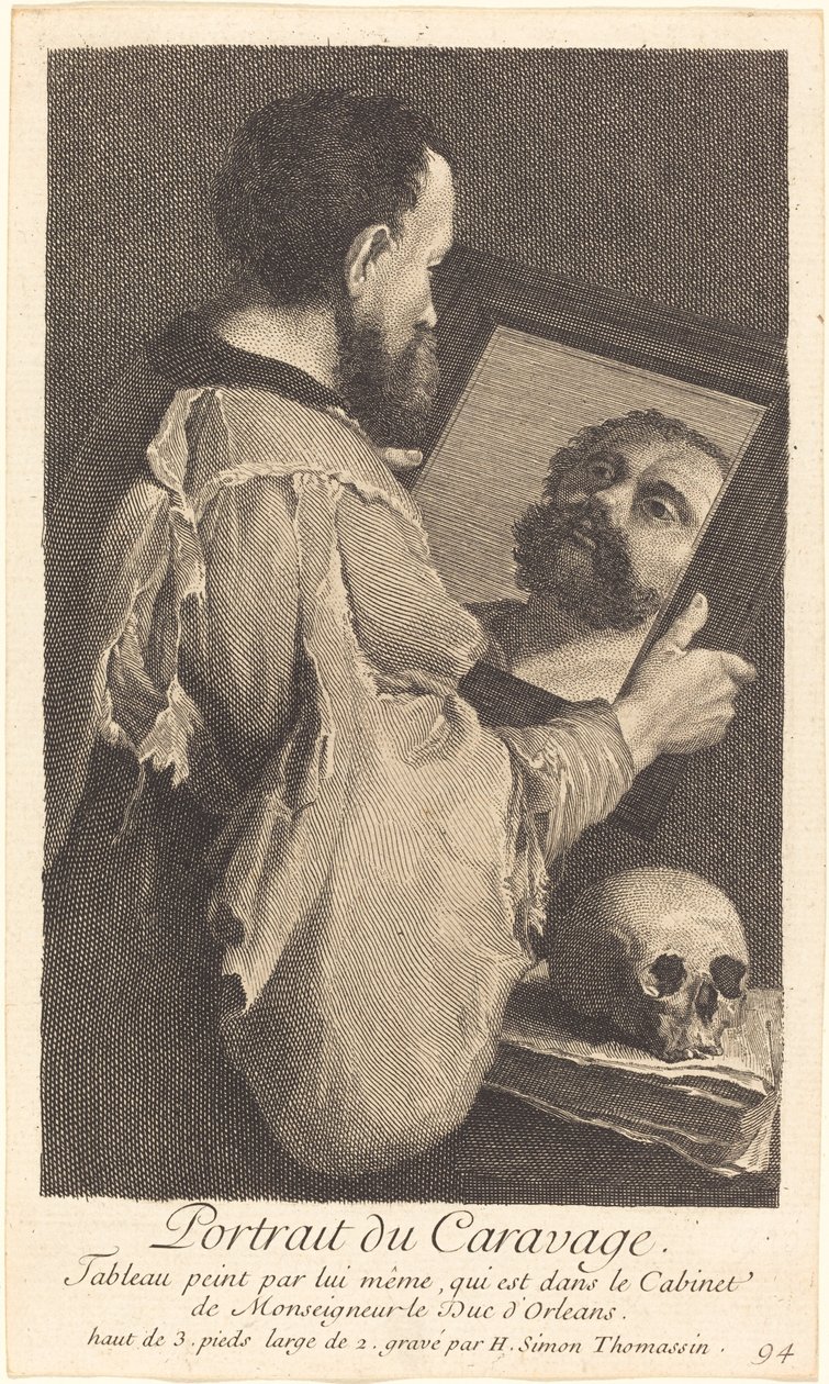 Ritratto del Caravaggio da Henri Simon Thomassin