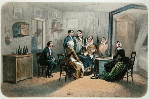Una lettura con il portinaio, seconda metà del XIX secolo da Henri de (after) Montaut