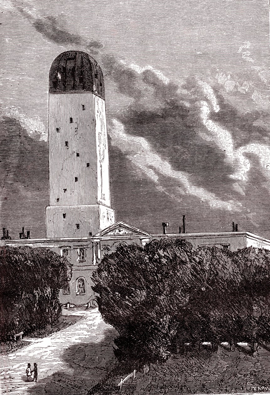 Osservatorio di Cambridge, "Dalla Terra alla Luna" di Jules Verne da Henri de (after) Montaut