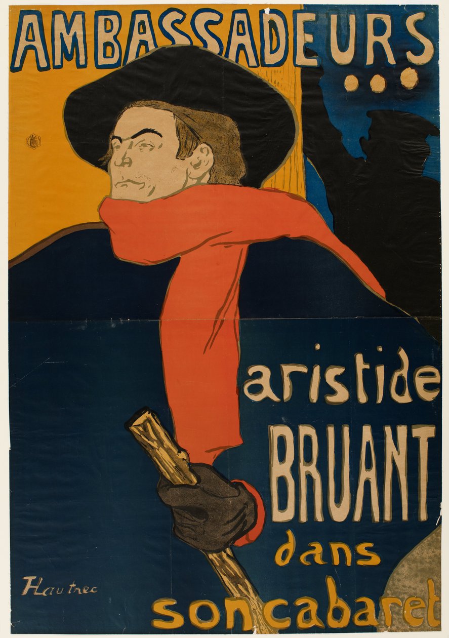 Ambasciatori: Aristide Bruant nel suo cabaret da Henri de Toulouse-Lautrec