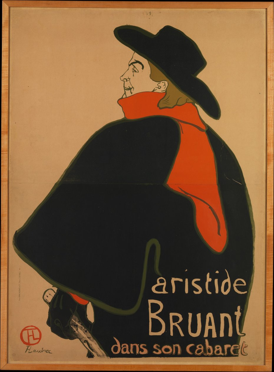 Aristide Bruant, nel suo cabaret da Henri de Toulouse-Lautrec