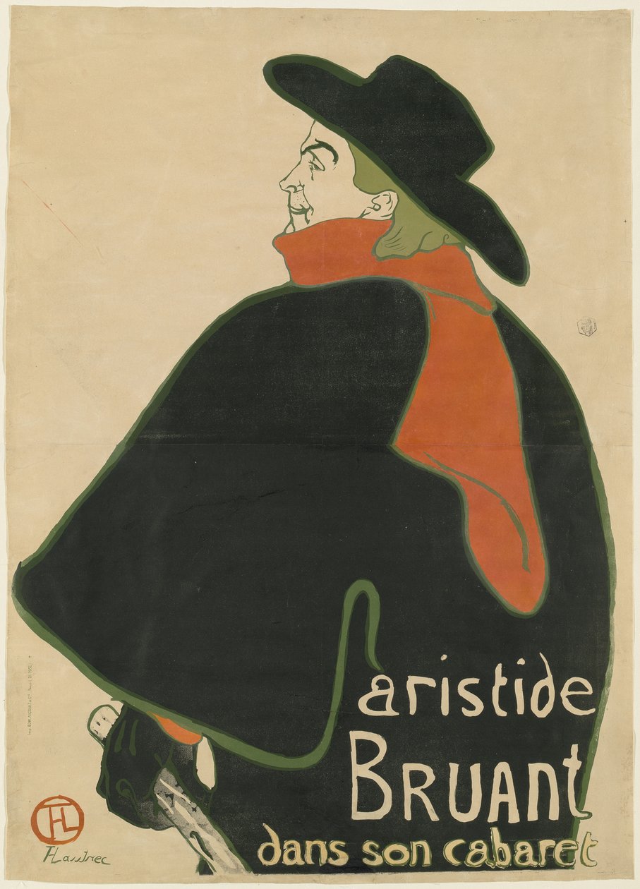Aristide Bruant, nel suo cabaret da Henri de Toulouse-Lautrec