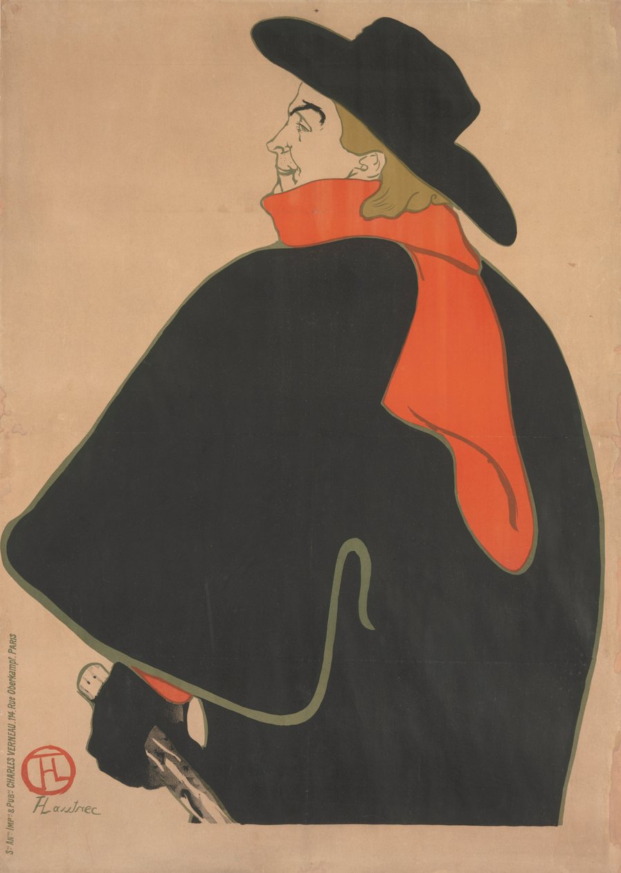 Aristide Bruant, nel suo Cabaret da Henri de Toulouse-Lautrec