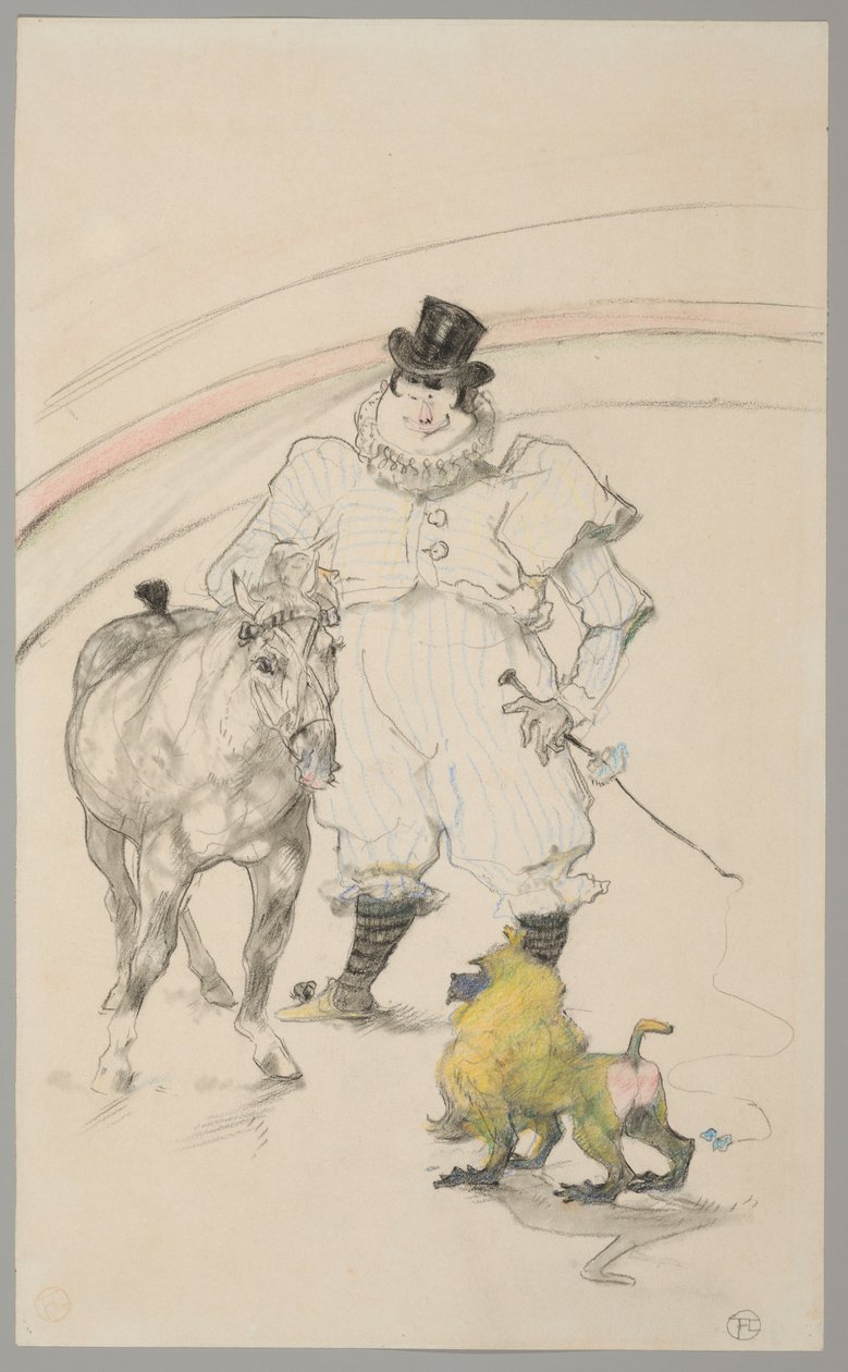 Al circo: pony addestrato e babbuino da Henri de Toulouse-Lautrec