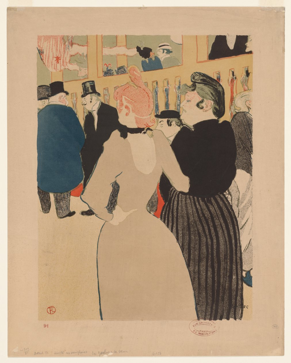 Al Moulin Rouge: La Goulue e sua sorella da Henri de Toulouse-Lautrec