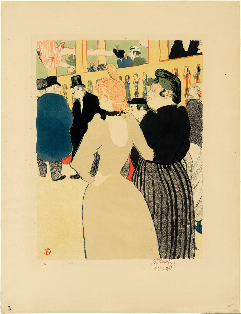 Al Moulin Rouge, La Goulue e sua sorella da Henri de Toulouse-Lautrec