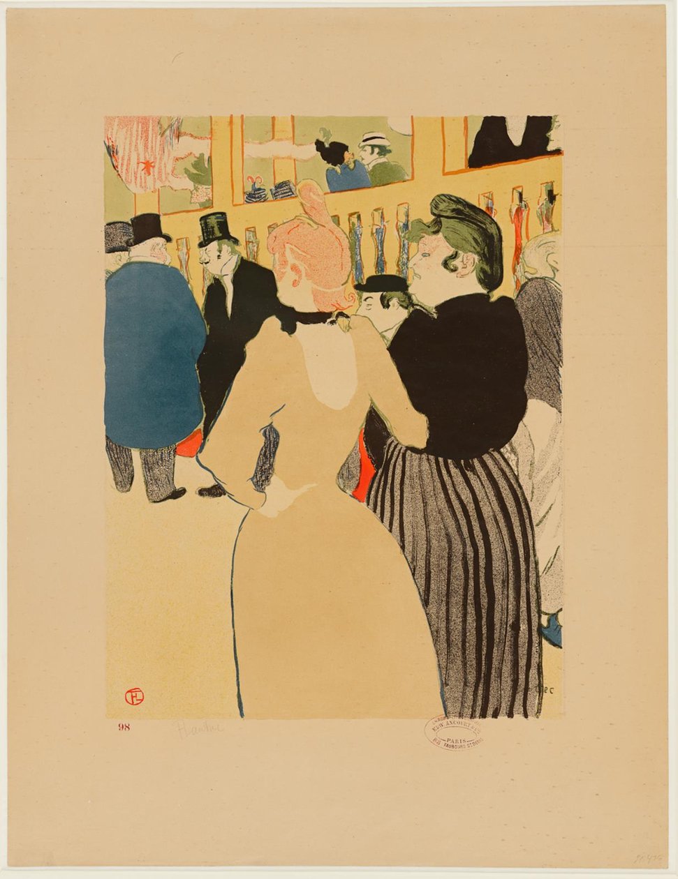 Al Moulin Rouge, la Goulue e sua sorella da Henri de Toulouse-Lautrec