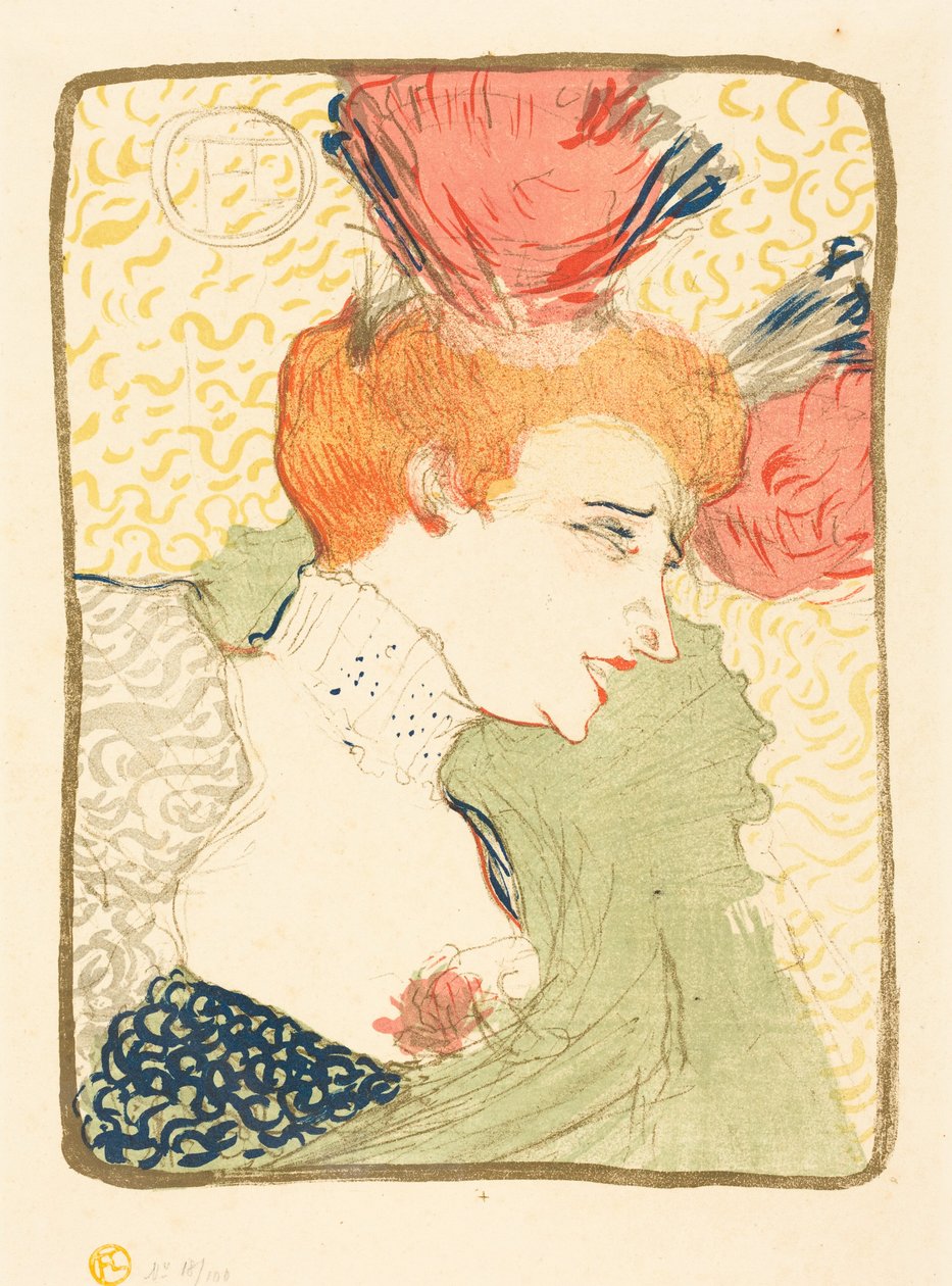 Busto di Mademoiselle Marcelle Lender (Mademoiselle Marcelle Lender, in busto) da Henri de Toulouse-Lautrec