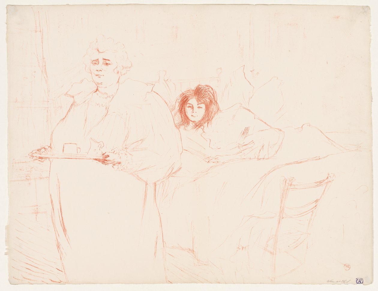 Elles: Donna che Porta un Vassoio, Mme. Baron e Mlle. Popo da Henri de Toulouse-Lautrec