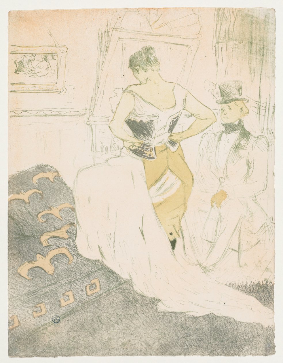 Elles: Donna in corsetto da Henri de Toulouse-Lautrec