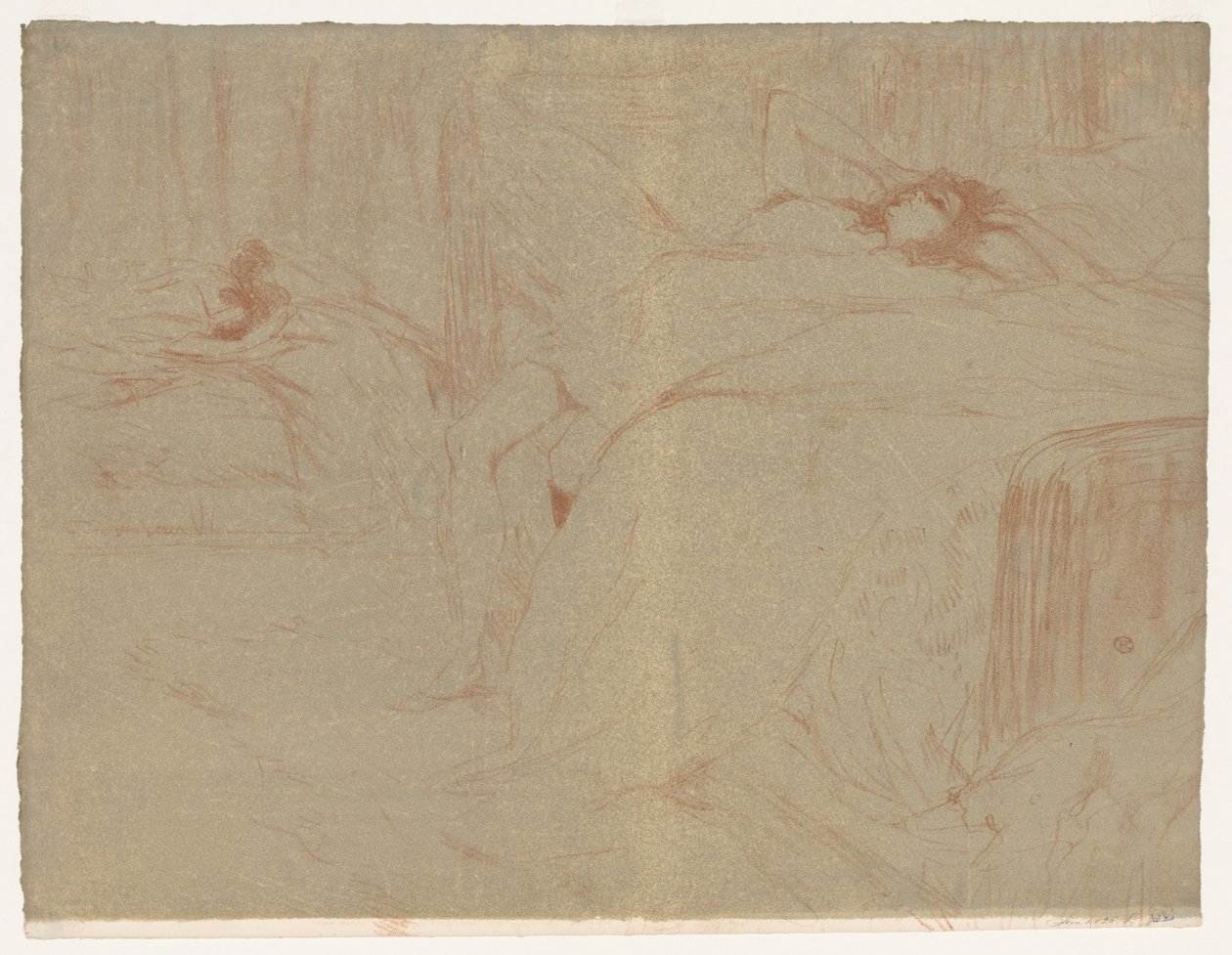 Elles: Donna sdraiata sulla schiena da Henri de Toulouse-Lautrec