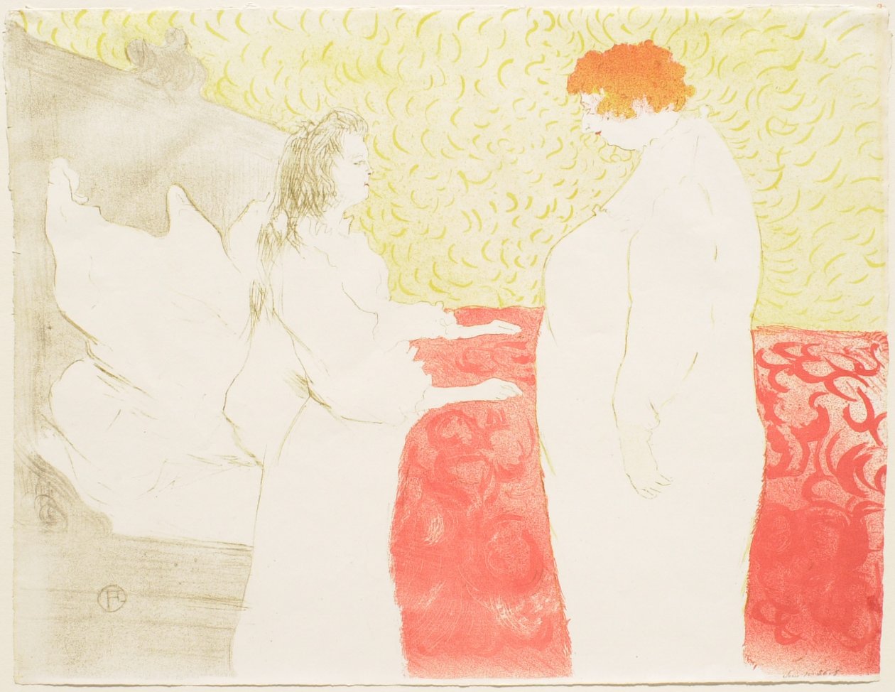 Elles: Donna a letto, vista di profilo - Il risveglio da Henri de Toulouse-Lautrec