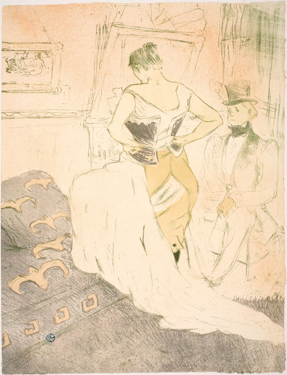 Donna in corsetto, Conquista di passaggio da Henri de Toulouse-Lautrec