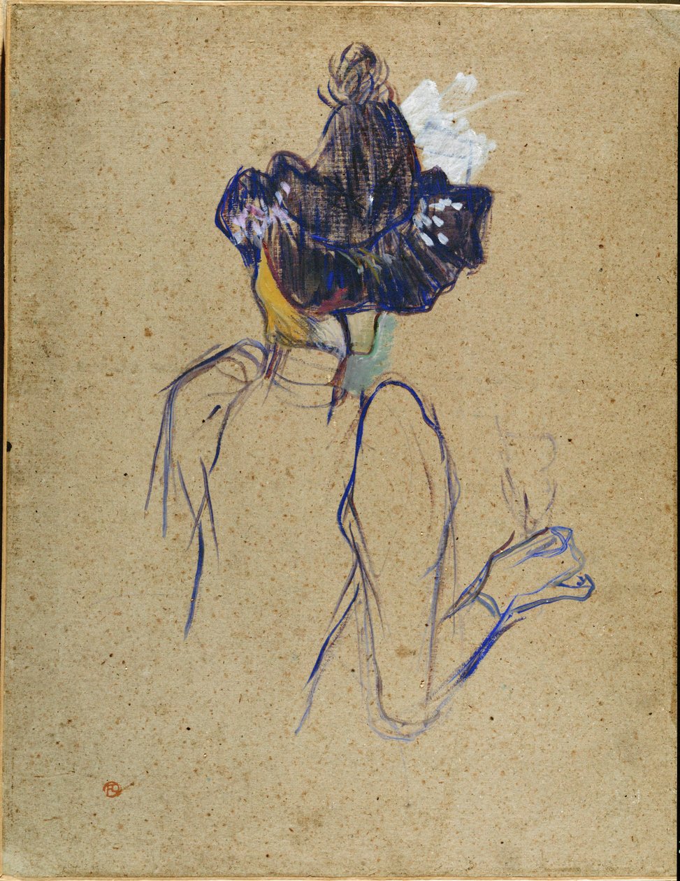 Jane Avril, vista di spalle da Henri de Toulouse-Lautrec