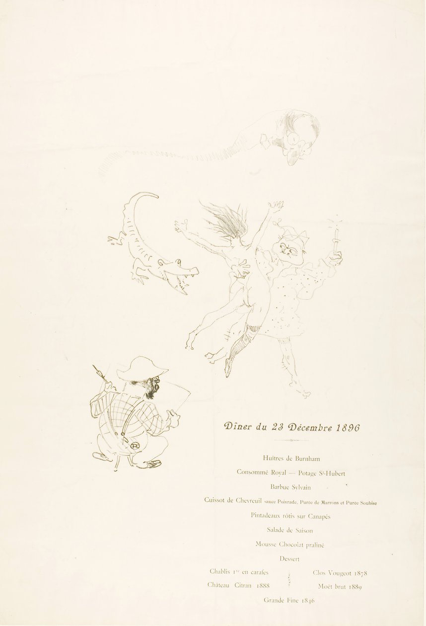 Il coccodrillo, Menu da Henri de Toulouse-Lautrec