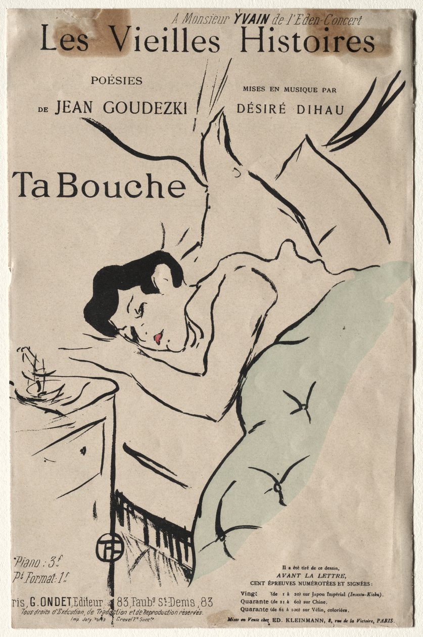 Le Vecchie Storie: La Tua Bocca da Henri de Toulouse-Lautrec