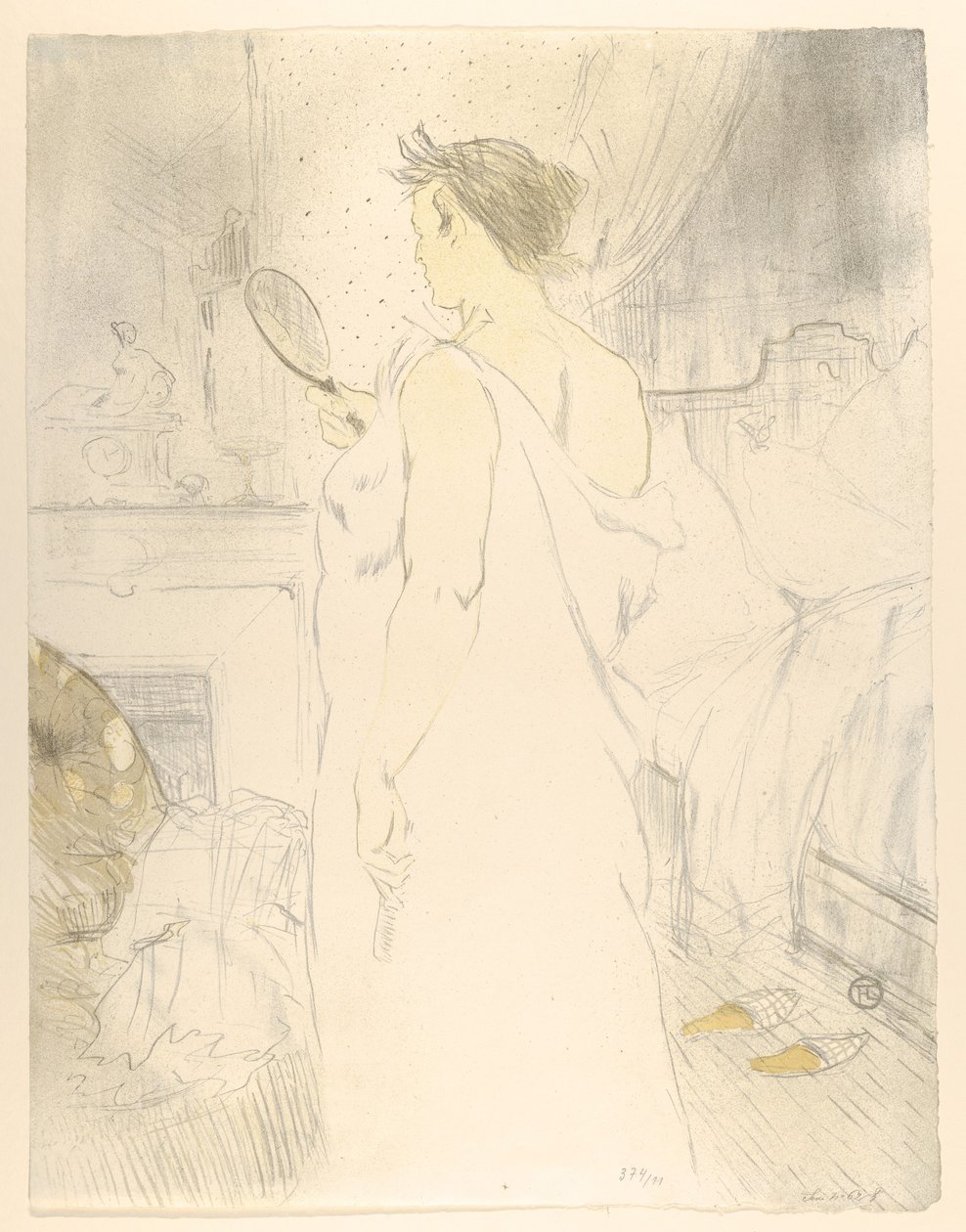 Guardandosi allo specchio, tratto da "Elles" da Henri de Toulouse-Lautrec