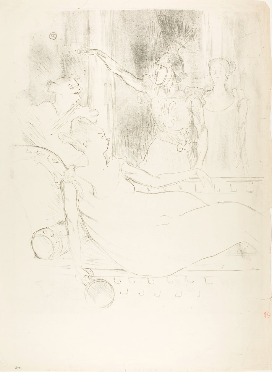 Madame Simon-Girard, Brasseur e Guy in La bella Elena da Henri de Toulouse-Lautrec