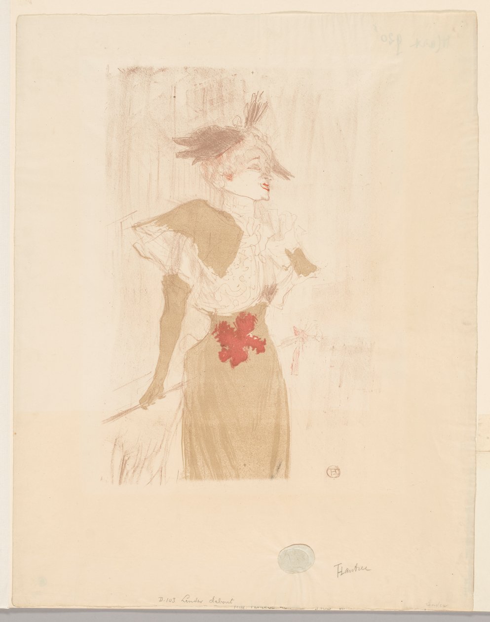 Mademoiselle Marcelle Lender, in piedi da Henri de Toulouse-Lautrec