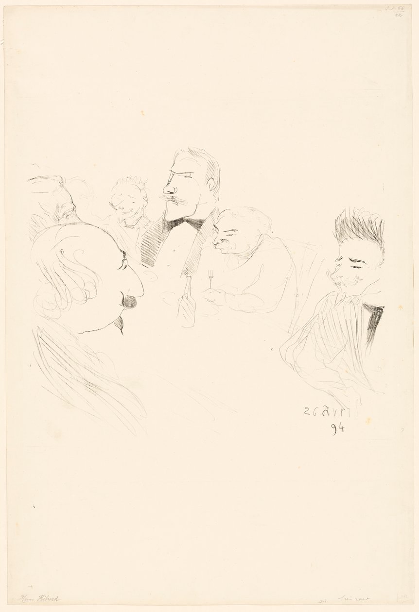 Menu per Adrien Hébrard da Henri de Toulouse-Lautrec