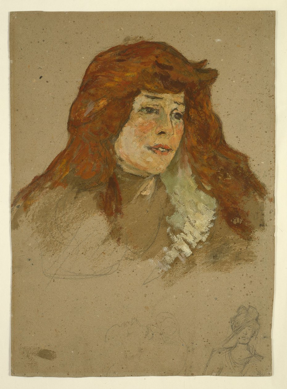 Mme Lili Grenier (recto); Paesaggio con Chiesa (verso) da Henri de Toulouse-Lautrec