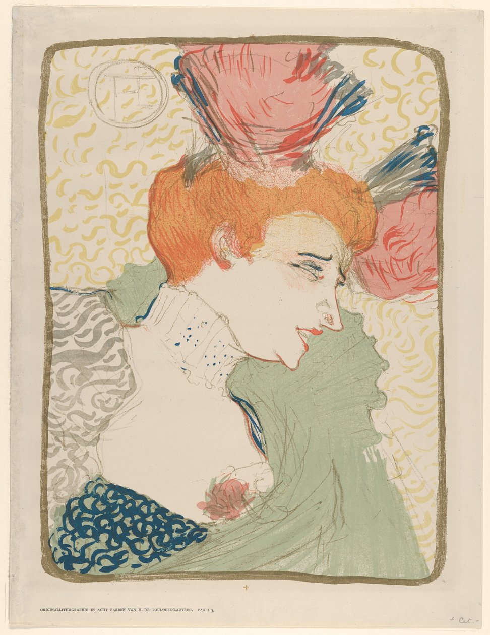 Busto ritratto di Mademoiselle Marcelle Lender da Henri de Toulouse-Lautrec