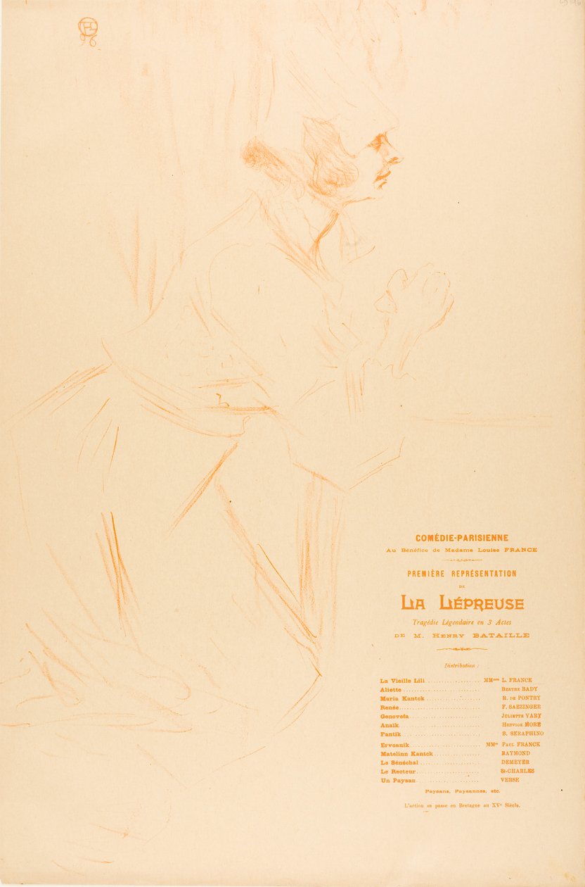 Programma per La Lépreuse da Henri de Toulouse-Lautrec