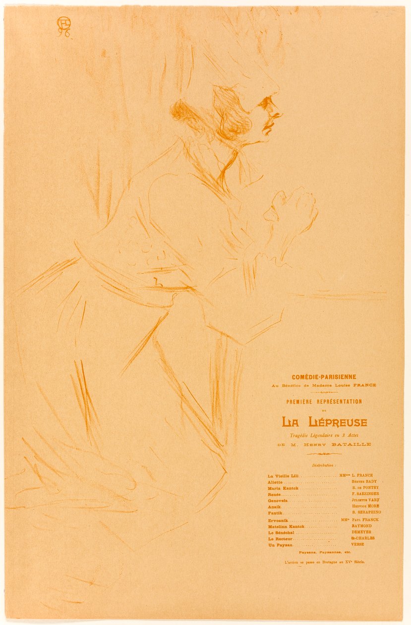 Programma per La Lépreuse da Henri de Toulouse-Lautrec
