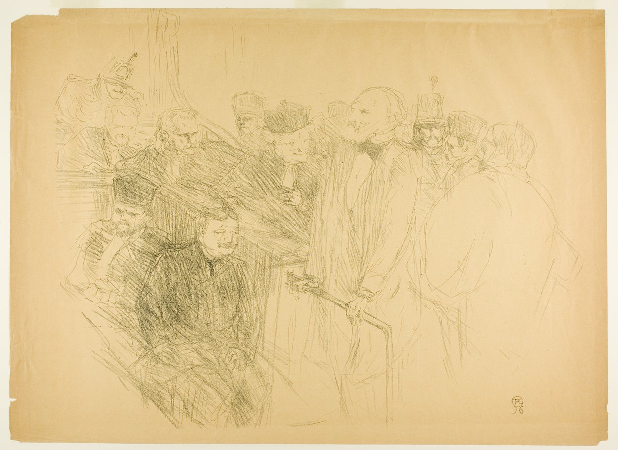 Il processo Arton, Ribot che testimonia (seconda tavola) da Henri de Toulouse-Lautrec