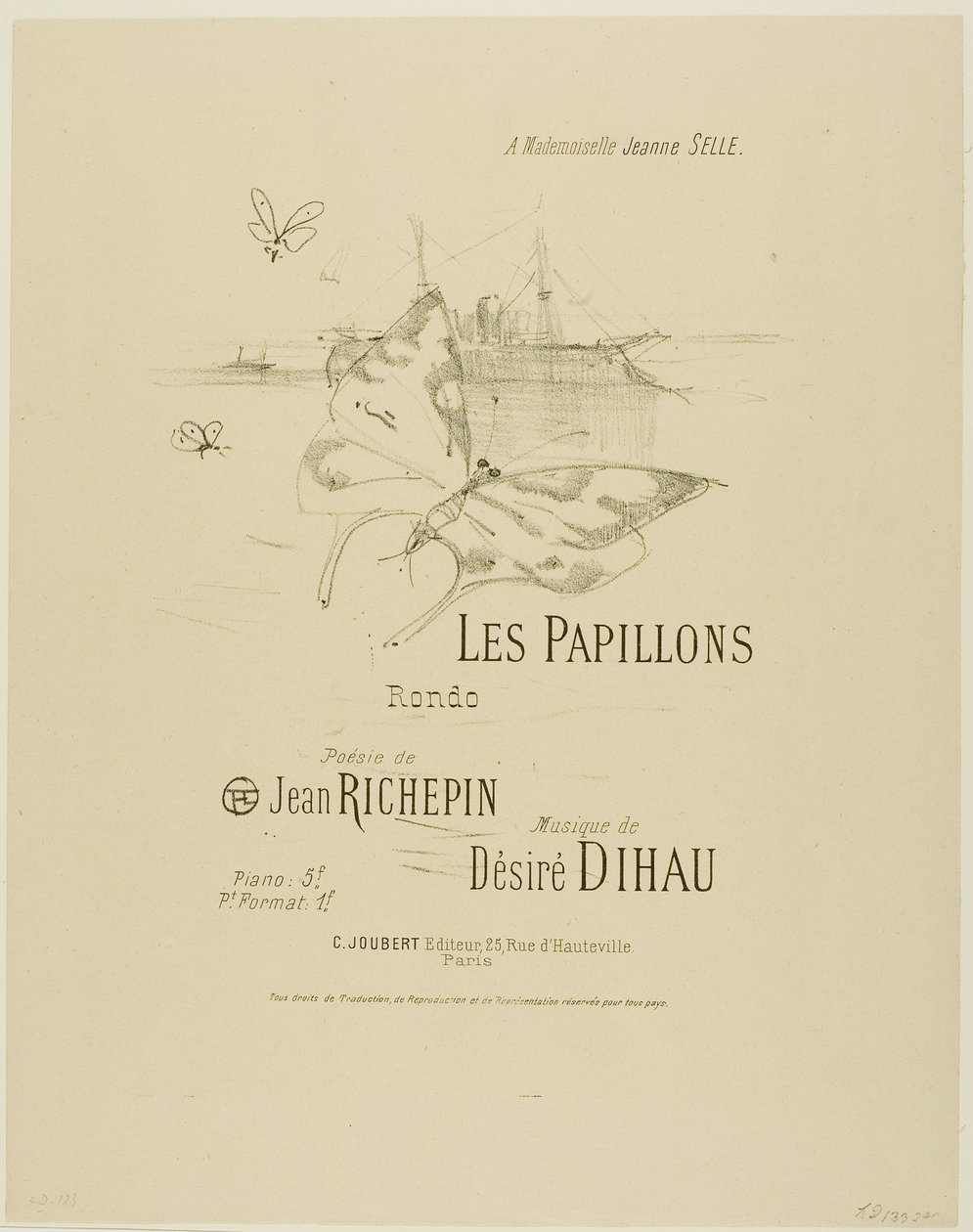 Le Farfalle, da Mélodies de Désiré Dihau da Henri de Toulouse-Lautrec