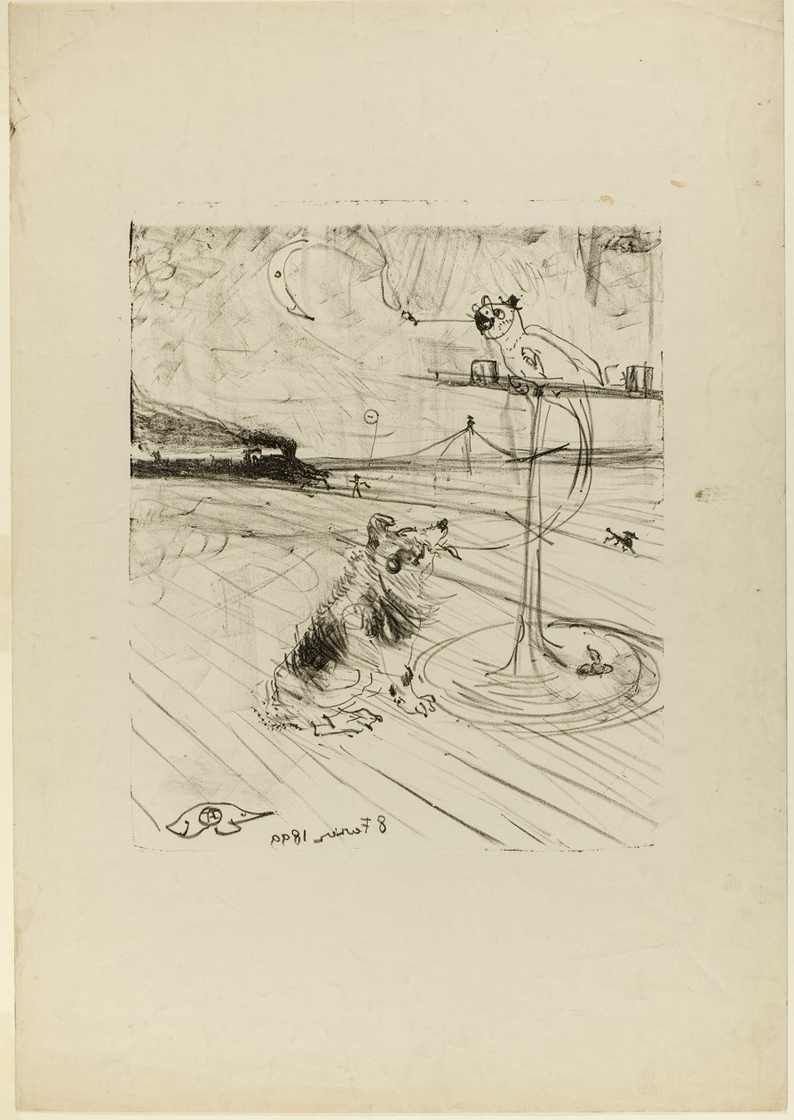 Il cane e il pappagallo da Henri de Toulouse-Lautrec
