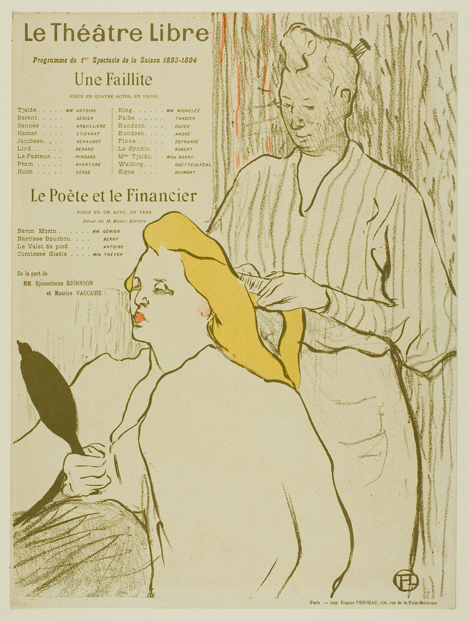 Il parrucchiere, Programma per il Théâtre Libre da Henri de Toulouse-Lautrec