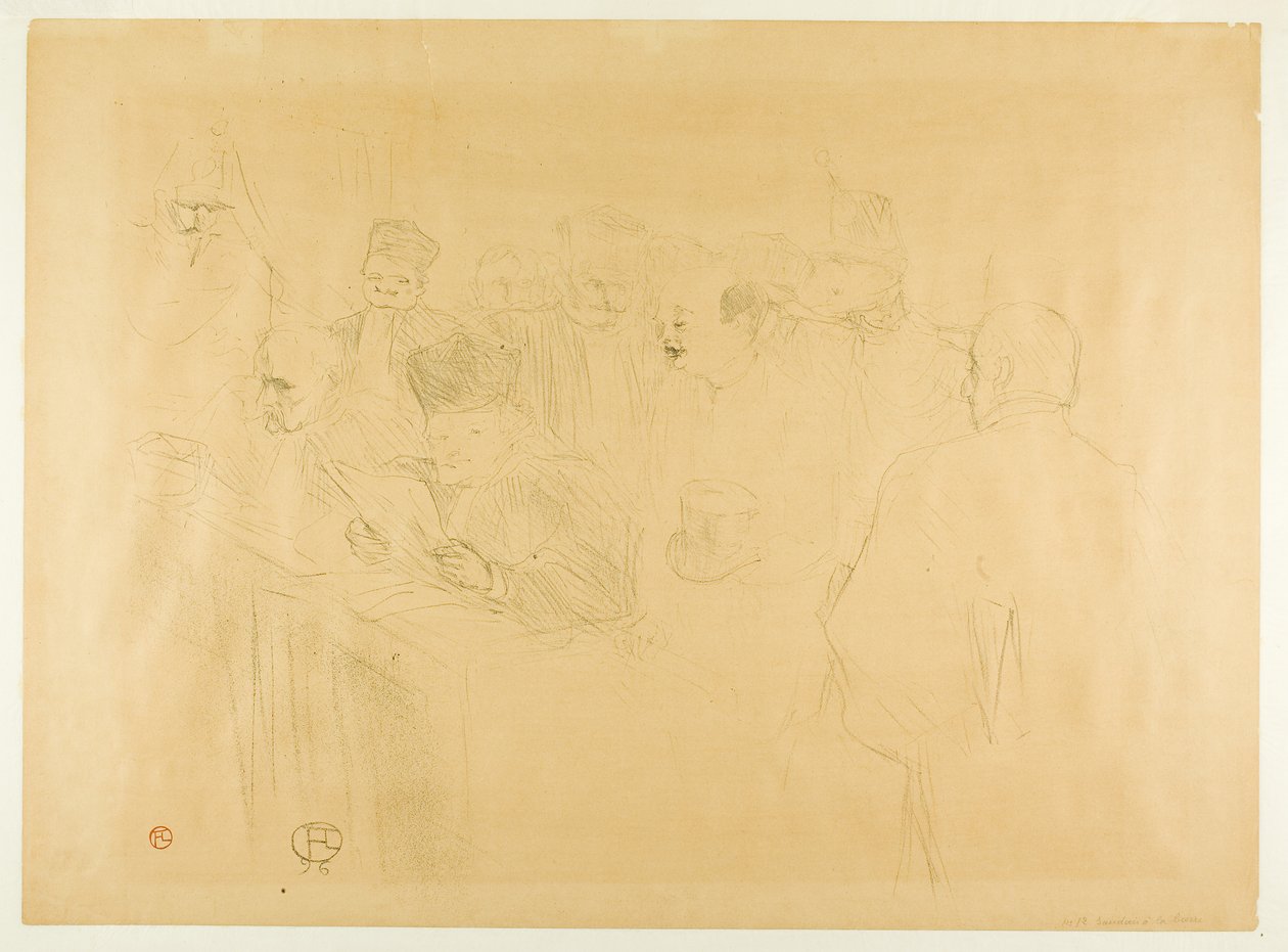 Il processo Lebaudy, Mademoiselle Marsy che testimonia da Henri de Toulouse-Lautrec