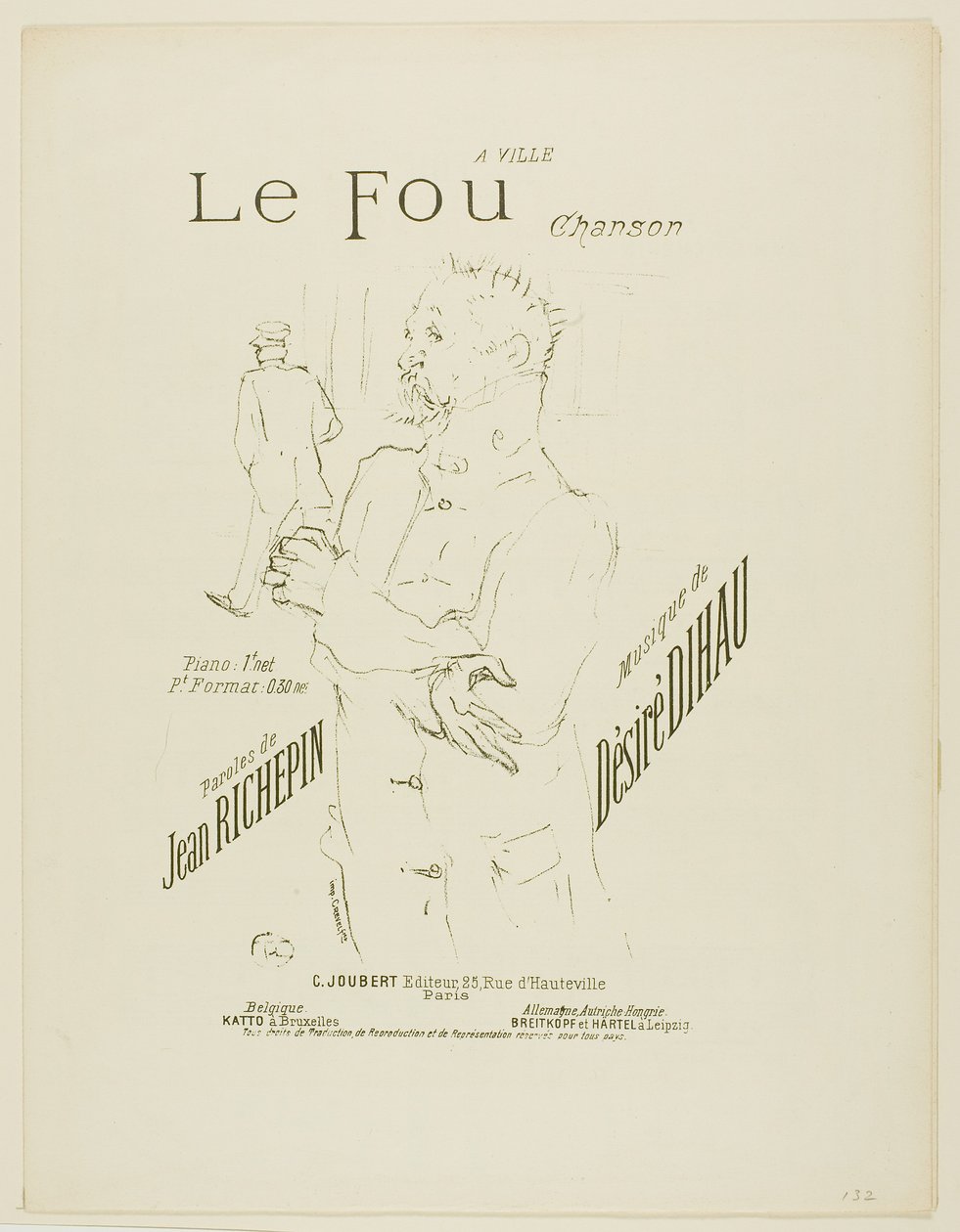 Il pazzo, da Mélodies de Désiré Dihau da Henri de Toulouse-Lautrec