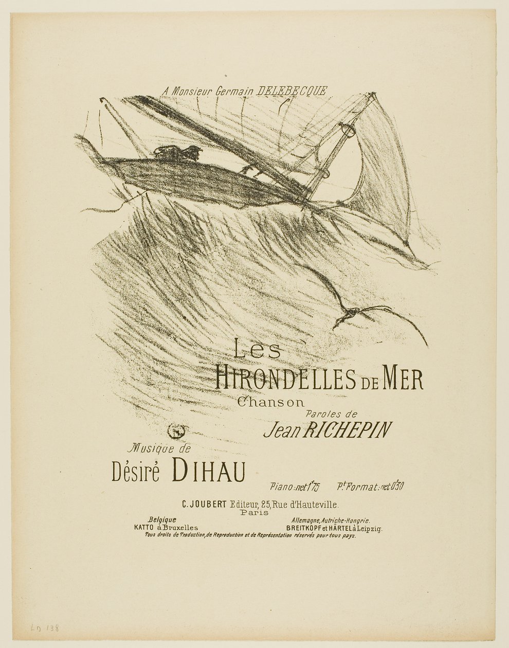 Le rondini di mare, da Mélodies de Désiré Dihau da Henri de Toulouse-Lautrec