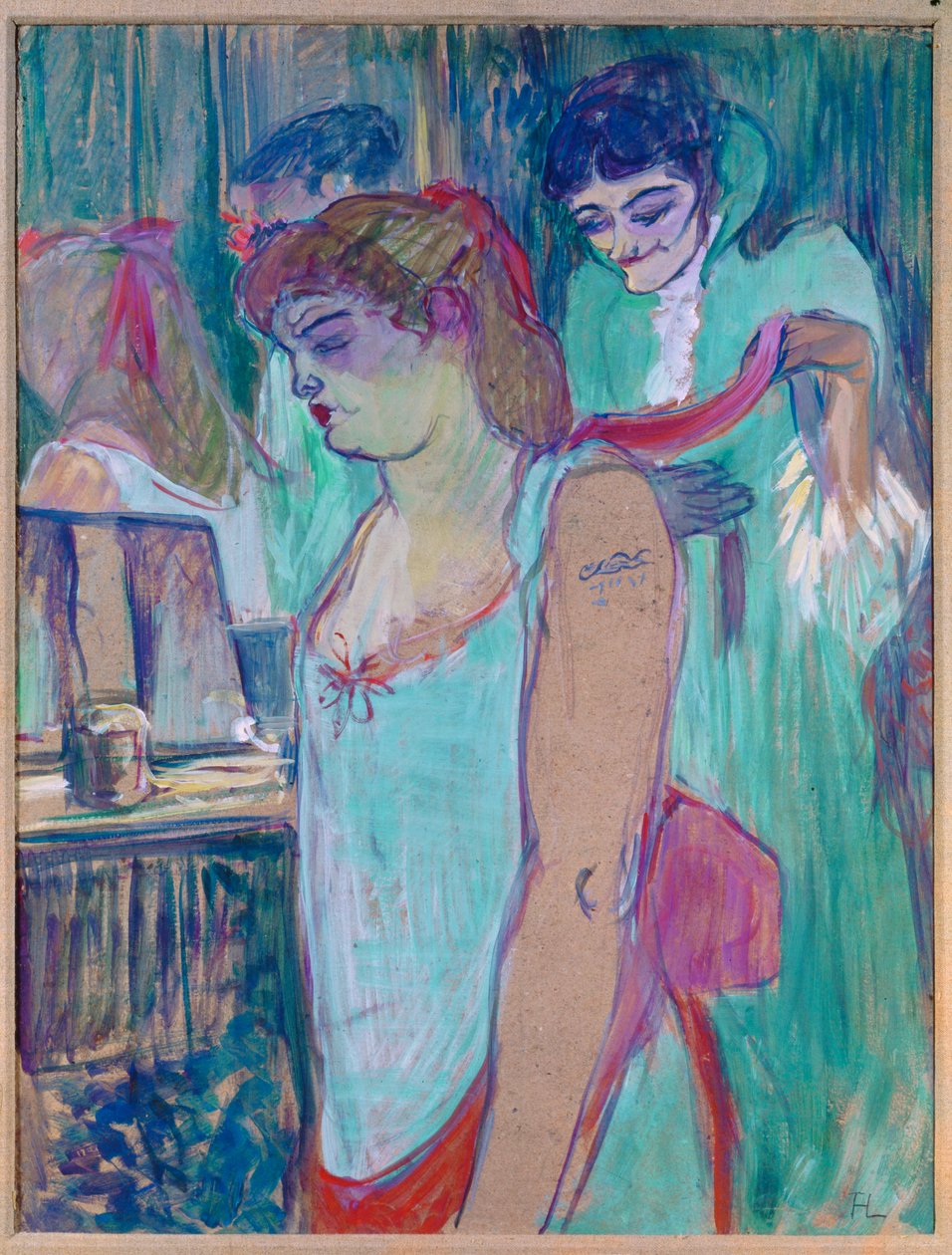 La donna tatuata o la toilette (pastello su cartone) da Henri de Toulouse-Lautrec