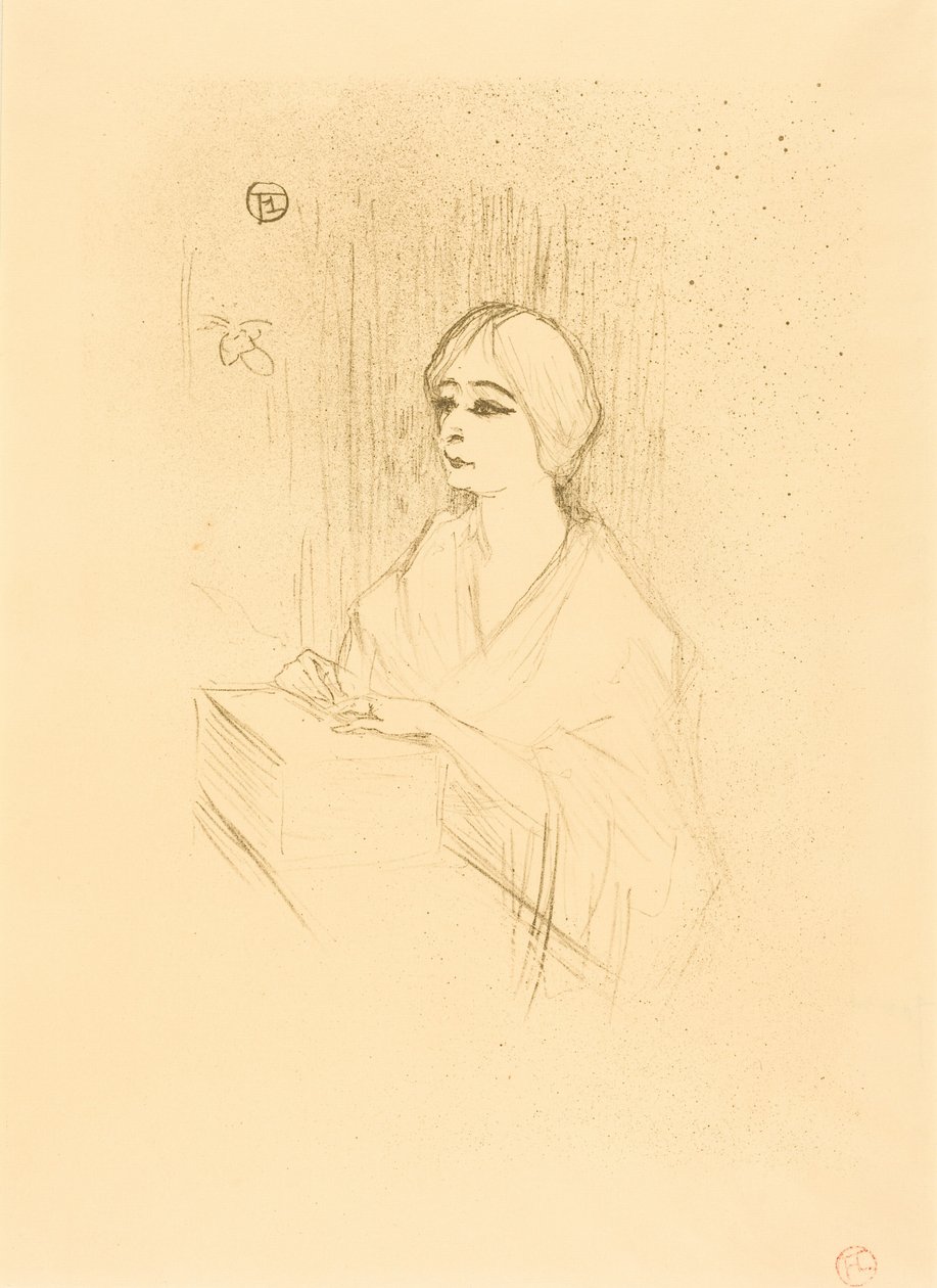 Yahne in His Box (Yahne nel suo camerino) da Henri de Toulouse-Lautrec
