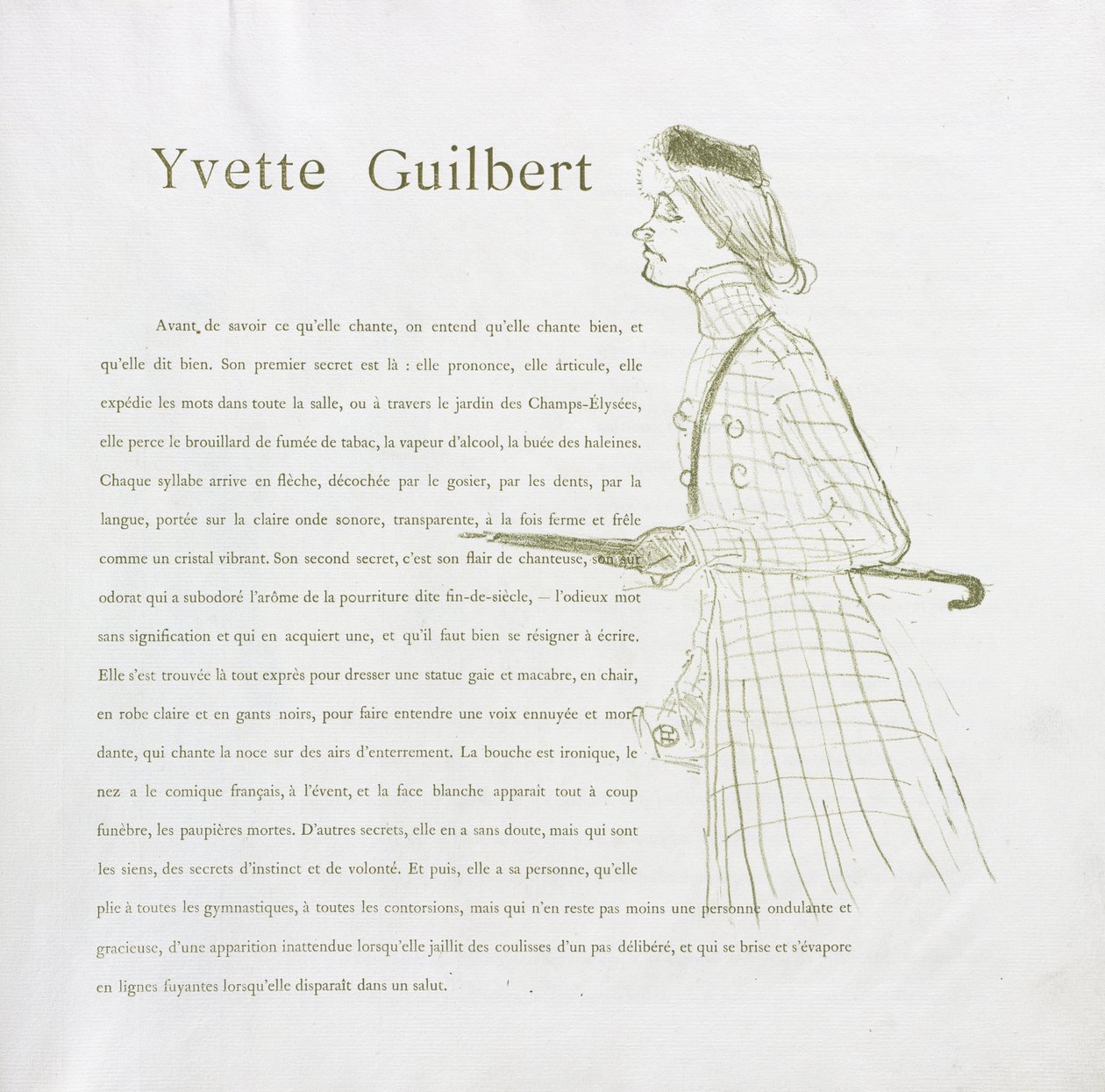 Yvette Guilbert - Serie Francese: N. 1 da Henri de Toulouse-Lautrec