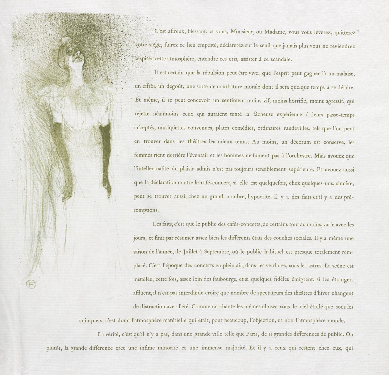 Yvette Guilbert - Serie Francese: N. 3 da Henri de Toulouse-Lautrec