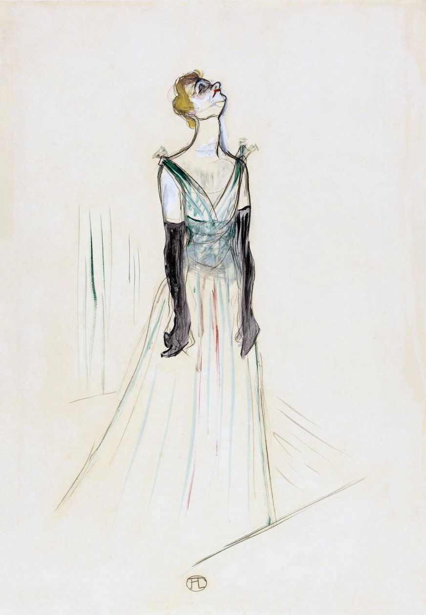 Yvette Guilbert. Ritratto. da Henri de Toulouse Lautrec