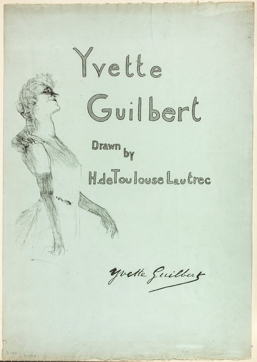 Yvette Guilbert sul palco, da Yvette Guilbert da Henri de Toulouse-Lautrec