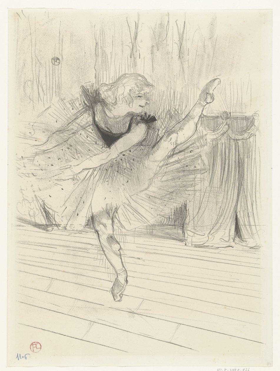 Ritratto della danzatrice Ida Heath da Henri de Toulouse Lautrec (signed by artist)
